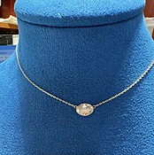 1.63 CT Oval Cut Sideways Pendant