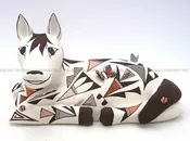 Acoma Judy Lewis Handmade and Hand Painted Polychrome Horse Figurine