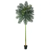 10-ft Golden Cane Artificial Palm Tree | Tall Faux Tropical Decor