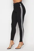 Black Skinny Jeans With White Side Stripe