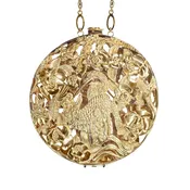Anhinga Large Flat Circle Handbag | Sculptural Metal Luxury by Blumera