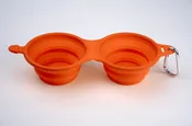 Silver Essentials Double Collapsible Silicone Water Bowl with Closure - Orange | 230ml • 2PK | 9005