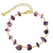 Amethyst and Chain Bracelet