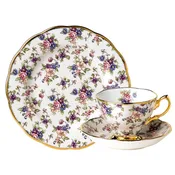 1940 English Chintz – 3pc Teacup Set – Royal Albert