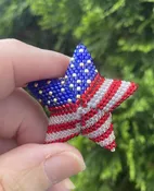 4th of July semi mini star — Bead Soup