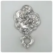 American Sterling Silver and Beveled Glass Hand Mirror, International Silver Company, Meriden, CT, Early 20th Century