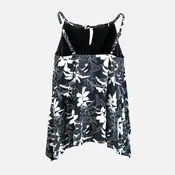 BLACK CREAM FLOWER-HIGH NECK TANKINI