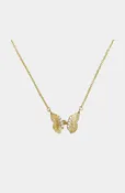 18K Gold Plated Cubic Zirconia Butterfly Necklace