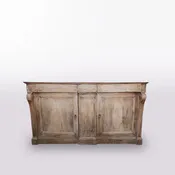 1716 French Empire Bleached Walnut & Black Marble Sideboard