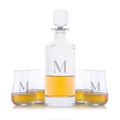 Custom Hancock Liquor Decanter 5pc. Scotch Set By Crystalize