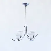 Chrome and Glass Art Deco Chandelier