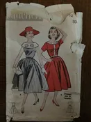 1950's Butterick Dress Pattern #8408.  Size 12, Bust 32" - 1950s Butterick / 50s Butterick / 1950s Dress / Big Collar Dress / Women's Dress
