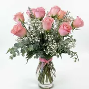 Classic Dozen Pink in Vase