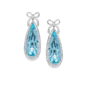 Aquamarine and Diamond Pendant Earrings
