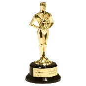 Classic metal Achiever figure on Black Piano finish Base