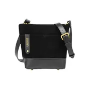 Betsy Bucket Bag | Black Suede + Black