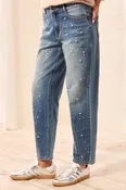 Audrey Barrel Denim w/Pearls & Stones