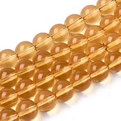 8mm Round Glass Beads - Champagne