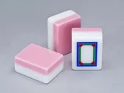 2 Layer Light Pink- Engraved & Handpainted American Mah Jongg tile set