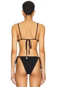 La Porte Kourtney Tie Side Bottom - Jet Black Jacquard