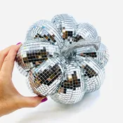 Mirror Ball Pumpkin, Silver Squat