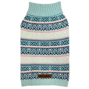 Eddie Bauer Camano Fair Isle Sweater, Aqua/Pink