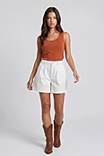 Allison High Waisted Button Closure Shorts