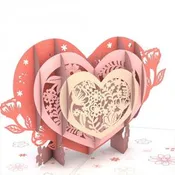 ANNIVERSARY BLOOMING HEART 3D CARD
