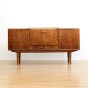 1950s Walnut Liquor Cabinet Credenza by Beautility of London