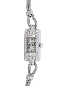Armiger Lady's Platinum and Diamond Art-Deco Bracelet Watch, Circa 1920's (23052)