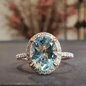 Arya 1.82ct Aquamarine Engagement Ring with Seamless Diamond Halo