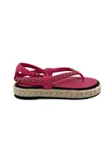Chanel 35 Hot Pink '21C Quilted Lambskin Chain Ankle Strap Espadrille Sandals