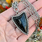 GEMSTONE Obsidian Arrow Double-Strand Necklace