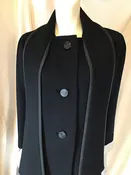 1960's Black Marino Wool Pauline Trigere Coat 8/10
