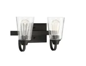 Craftmade 41902-ESP-CS Grace 2 Light Bathroom Vanity Light -Espresso (Clear Seeded Glass)