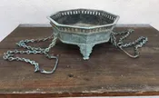 15th / 17th c. Indo-Persian / Bronze Open Brazier w/ Handles on Hanging Chain