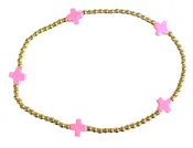 enewton | egirl Signature Cross Small Bracelet - 2mm {Bright Pink}