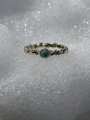 14K Gold Braided Turquoise Cabochon Ring — Modern Metalsmith