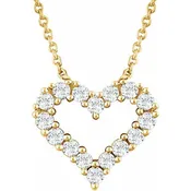 14K Gold Vermeil Lab-Grown Diamond Heart Necklace