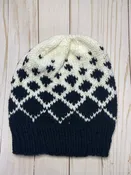 Geometric Black & White Hat by Valerie Knits - #2267