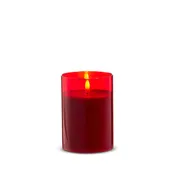 3.5" X 5" Red Glass Red Pillar Candle
