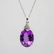14k White Gold Amethyst Pendant