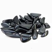 Gem-grade Black Obsidian Tumbled Stones