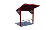 10.5′ x 10′ All-Steel Bike Shelter with Bike Racks