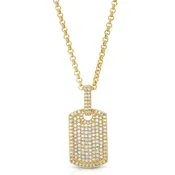 20" Micro Diamond Dogtag Necklace