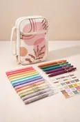 BIBLE COVER AND 24 PIECE JOURNALING KIT TABS, PENS & HIGHLIGHTERS