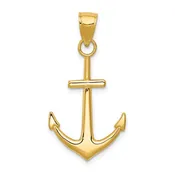 10 Karat Yellow Gold Anchor Pendant | Joe Kassab Jewelers