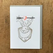 Jackalope Heart &amp; Arrow Love Card — Letterpress PDX