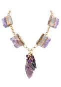 Amethyst Stalagtites and Cluster Pendant Necklace