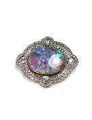 Antique Opal and Diamond Brooch